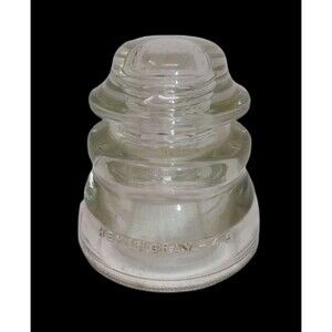 Hemingray No. 45 Clear Glass Power Line Insulator 10-51: Made In USA